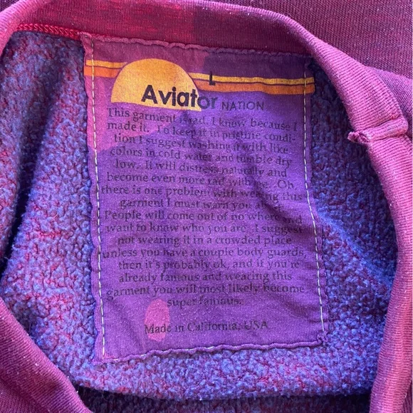 Aviator Nation Purple Orange Bolt Fade Sweatshirt - Picture 12 of 15